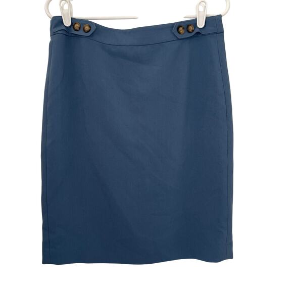 Banana Republic Factory Pencil Skirt Womens size 6 Blue Preppy Career Work Basic - Picture 1 of 7